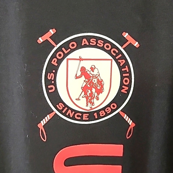 *NWT* U.S. POLO ASSN Men's Black Long Sleeve Shirt w/Red Logo, size Medium - Picture 3 of 6